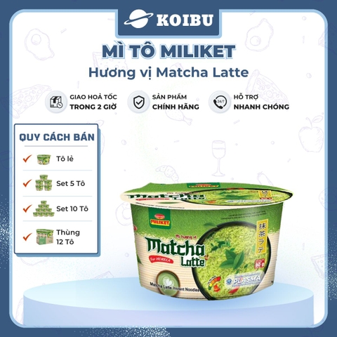 COLUSA - Mì trộn Miliket Matcha xốt kem, Mì gói Miliket trộn Matcha sốt kem, Mì trộn Colusa Trà xanh - 90g/tô - 00036