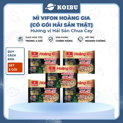 VIFON - Mì Hoàng Gia hương vị Hải Sản Chua Cay (có gói hải sản thật), Mì Hải sản Vifon Hoàng Gia - 130g/gói - 00215