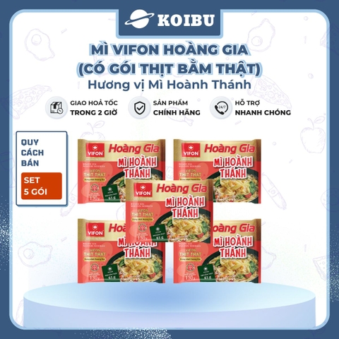 VIFON - Mì Hoàng Gia hương vị Hoành Thánh (có gói thịt bằm thật), Mì hoành thánh Hoàng Gia Vifon - 130g/gói - 00210