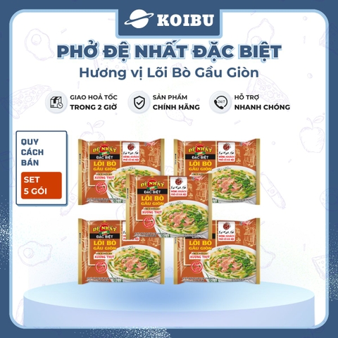 ACECOOK - Đệ Nhất phở đặc biệt lõi bò gầu giòn (không thịt), phở bò Đệ Nhất lõi bò gàu giòn ăn liền - 67g/gói - 00513