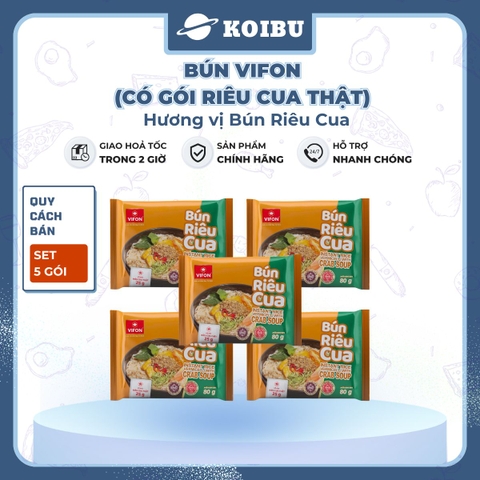 VIFON - Bún Vifon hương vị Bún riêu cua (có cua thật), Bún riêu Vifon, Vifon bún riêu cua Vifon - 80g/gói - 00143