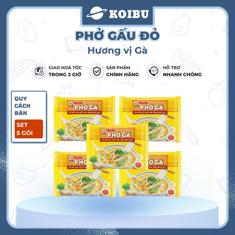 ASIAFOODS - Phở Gấu Đỏ vị Gà, phở gà Gấu Đỏ, phở Gấu Đỏ ăn liền, phở Gấu Đỏ gói - 65g/gói - 00330