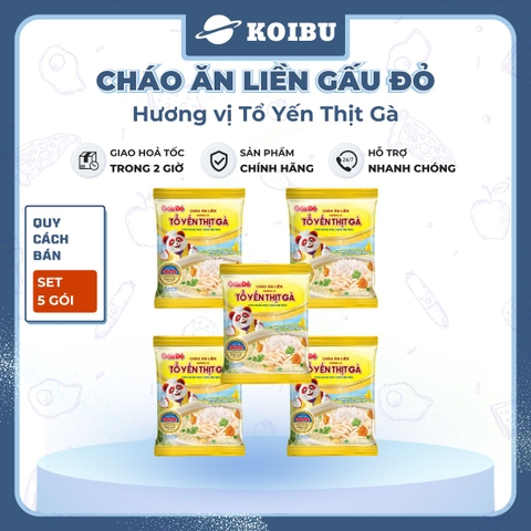 ASIAFOODS - Cháo ăn liền Gấu đỏ hương vị Tổ yến thịt gà, Cháo tổ yến Gấu đỏ thịt gà, Cháo yến Gấu Đỏ - 50g/gói - 00342