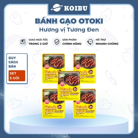 OTOKI - Bánh gạo Otoki hương vị Tương đen, Bánh gạo Tương đen Otoki Jin, Bánh gạo tương đen Jin Ottogi - 164g/gói - 00689