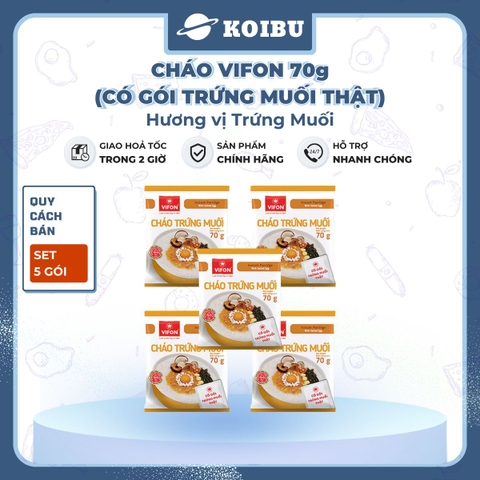VIFON - Cháo Vifon 70g hương vị Trứng muối (có gói trứng muối thật), Vifon Cháo trứng muối Vifon - 70g/gói - 00157