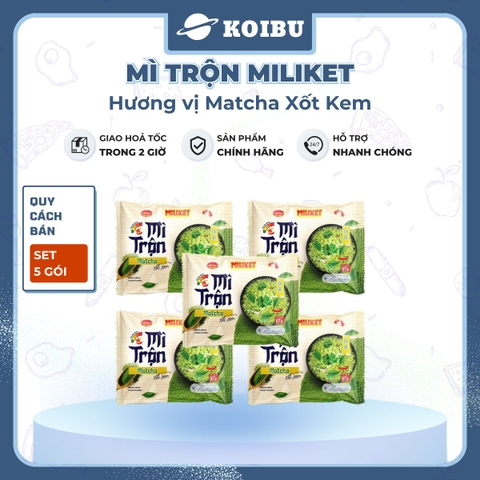 COLUSA - Mì trộn Miliket Matcha xốt kem, Mì gói Miliket trộn Matcha sốt kem, Mì trộn Colusa Trà xanh - 117g/gói - 00080