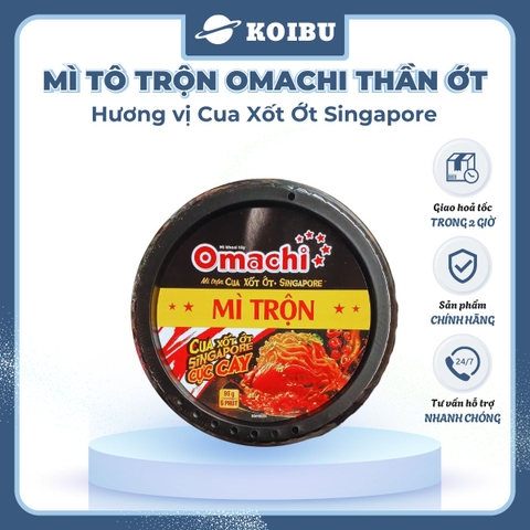 MASAN - Mì tô trộn Omachi Thần Ớt hương vị Cua xốt ớt Singapore, mì Omachi tô trộn cua xốt ớt Singapore - 96g/tô - 00808