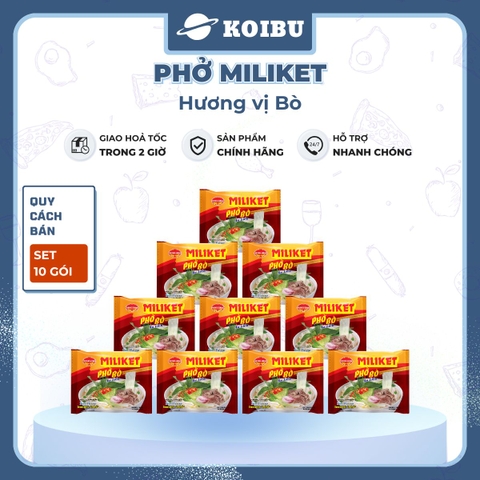 COLUSA - Phở Bò Miliket, Phở Miliket bò, Phở bò gói Miliket, Phở bò ăn liền, Phở vị bò Miliket - 60g/gói - 00098