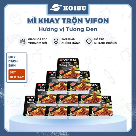 VIFON - Mì khay trộn Vifon hương vị Tương đen (có gói xốt Tương đen), Mì xào tương đen Vifon khay - 90g/khay - 00240