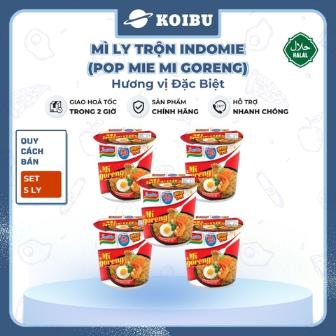 INDOFOOD - Mì trộn Ly Indomie đặc biệt, Mì xào khô Indomie ly đặc biệt, Mì ly Indomie Pop Mie Mi Goreng - 80g/ly - 00474