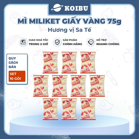 COLUSA - Mì Miliket giấy vàng gói 75g hương vị Sa tế, Mì giấy Miliket sate, Mì gói giấy vàng sa tế Miliket - 75g/gói - 00091