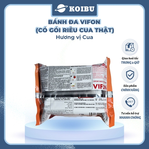 VIFON - Bánh đa Vifon cua thật, bánh đa cua thịt thật Vifon , bánh đa có gói cua thật Vifon - 90g/gói - 00009