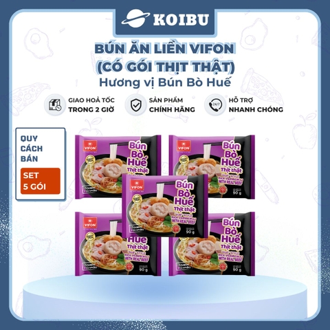 VIFON - Bún Bò Huế Vifon thịt thật, Bún Bò Huế thịt thật Vifon, Bún Bò Huế ăn liền Vifon, Bún Vifon - 90g/gói - 00889
