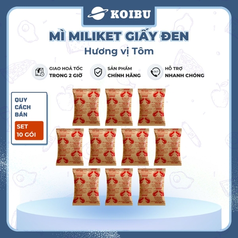 COLUSA - Mì Miliket gói giấy đen hương vị Tôm, Mì tôm gói giấy đen Miliket, Mì giấy Miliket Colusa - 65g/gói - 00090