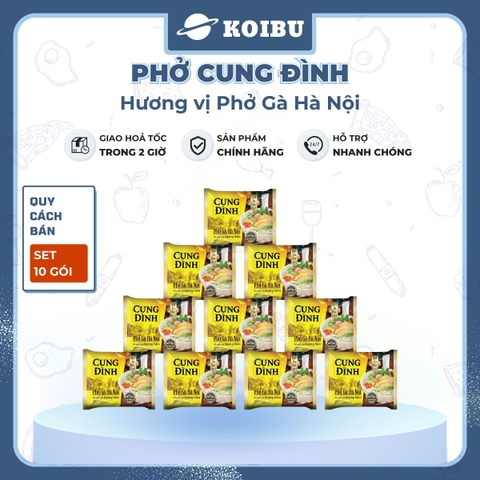 AFOTECH - Phở Cung Đình hương vị Phở gà Hà Nội, Phở gà Cung Đình, Phở bò Hà Nội Cung Đình ăn liền - 68g/gói - 00313