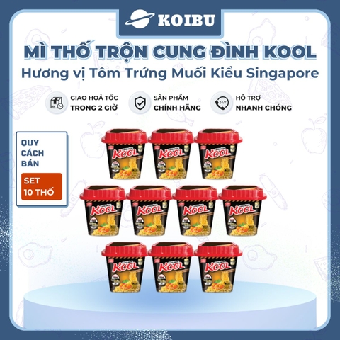 AFOTECH - Mì thố trộn Cung Đình Kool hương vị Tôm trứng muối, Mì trộn trứng muối Cung Đình Kool - 90g/thố - 00321