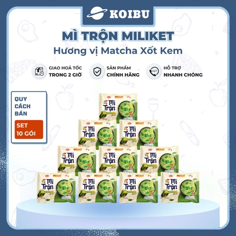 COLUSA - Mì trộn Miliket Matcha xốt kem, Mì gói Miliket trộn Matcha sốt kem, Mì trộn Colusa Trà xanh - 117g/gói - 00080