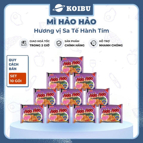 ACECOOK - Mì Hảo Hảo Sa Tế Hành Tím - Mì ăn liền Hảo Hảo hương vị Sa tế hành tím  (Hảo Hảo sate/ Hảo Hảo satay / Hảo Hảo Sa te hành tím) - 00007
