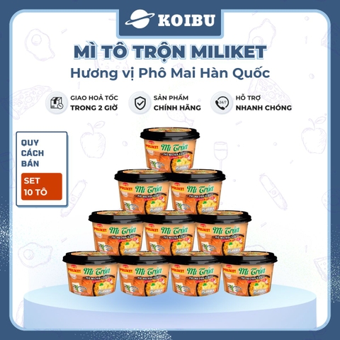 COLUSA - Mì tô trộn Miliket hương vị Phô mai Hàn Quốc, Mì trộn Miliket Phô mai Hàn Quốc, Mì Miliket - 105g/tô - 00566