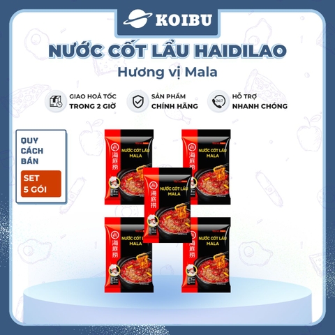 HAIDILAO - Nước cốt lẩu vị Mala Haidilao, nước cốt lẩu Mala cay tê Tứ Xuyên, nước cốt lẩu dầu cay Mala - 220g/gói - 00888