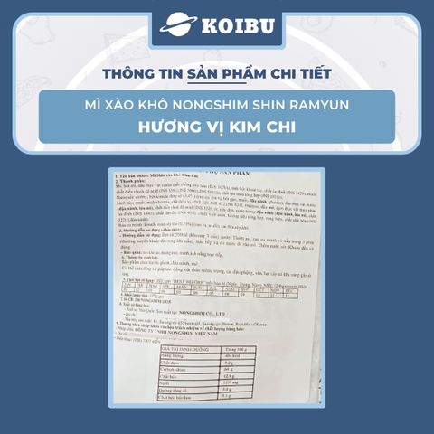 NONGSHIM - Mì trộn Shin Ramyun hương vị Kim chi, Mì Shin kim chi khô Hàn Quốc, Mì khô kim chi Shin - 120g/gói - 00060