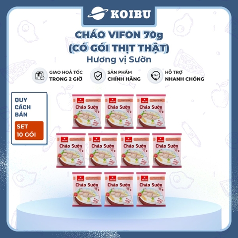 VIFON - Cháo Vifon 70g hương vị Sườn (có gói thịt sườn thật), Cháo sườn Vifon Cháo thịt sườn Vifon - 70g/gói - 00156