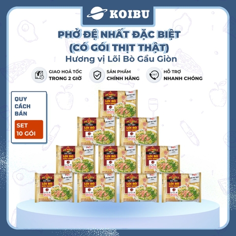 ACECOOK - Đệ Nhất phở đặc biệt lõi bò gầu giòn (có gói thịt thật), phở bò Đệ Nhất lõi bò gàu giòn, phở ăn liền Đệ Nhất - 108g/gói - 00514