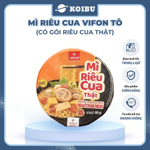 VIFON - Mì Vifon tô riêu cua thật, Vifon tô thịt thật Riêu cua Vifon, mì tô riêu cua Vifon thịt thật - 90g/tô - 00583