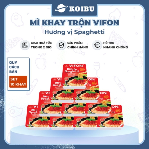 VIFON - Mì khay trộn Vifon hương vị Spaghetti (có gói xốt Saghetti), Mì xào spaghetti Vifon khay - 90g/khay - 00242