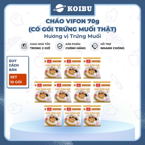 VIFON - Cháo Vifon 70g hương vị Trứng muối (có gói trứng muối thật), Vifon Cháo trứng muối Vifon - 70g/gói - 00157