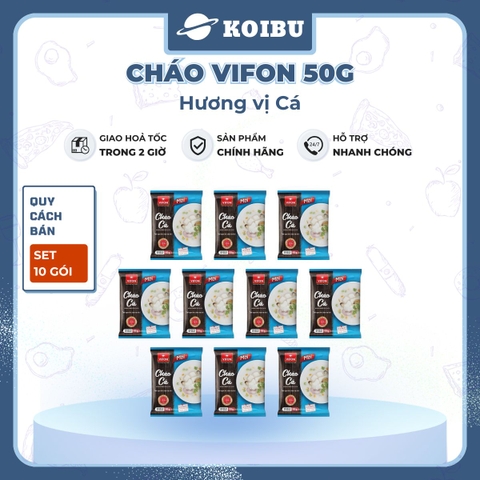 VIFON - Cháo Vifon 50g hương vị Cá, Vifon Cháo cá Vifon Cháo ăn liền Vifon, Cháo Vifon gói nhỏ - 50g/gói - 00150