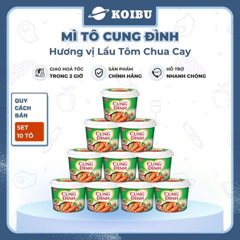 AFOTECH - Mì tô Cung Đình hương vị Lẩu tôm chua cay, Mì tô Cung Đình Lẩu tôm chua cay, Mì Cung Đình tô - 85g/tô - 00312