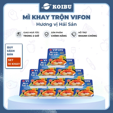 VIFON - VIFON - Mì khay trộn Vifon hương vị Hải Sản (có gói xốt Hải sản), Mì xào hải sản Vifon khay - 90g/khay - 00239