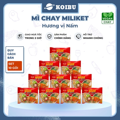 COLUSA - Mì chay Miliket gói vị Nấm, Mì chay nấm Miliket, Mì Miliket chay hương vị nấm, Mì giấy Miliket - 70g/gói - 00094
