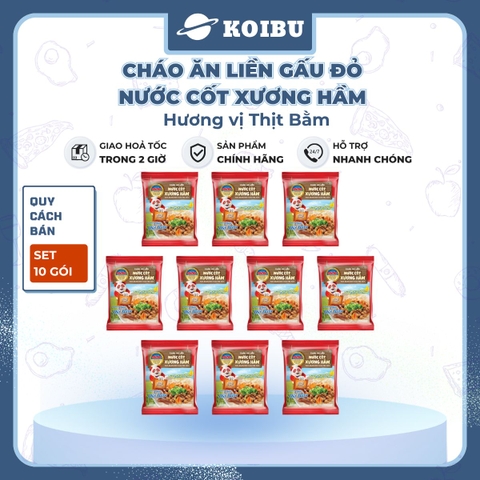 ASIAFOODS - Cháo dinh dưỡng nước cốt xương hầm Gấu đỏ hương vị Thịt bằm, Cháo thịt bằm Gấu đỏ ăn liền - 57g/gói - 00712