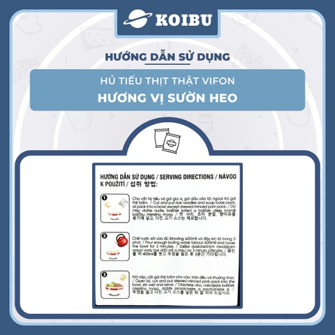 VIFON - Hủ tiếu thịt thật Vifon hương vị Sườn heo (có gói thịt thật), Hủ tíu Sườn heo thịt thật - 90g/gói - 00855
