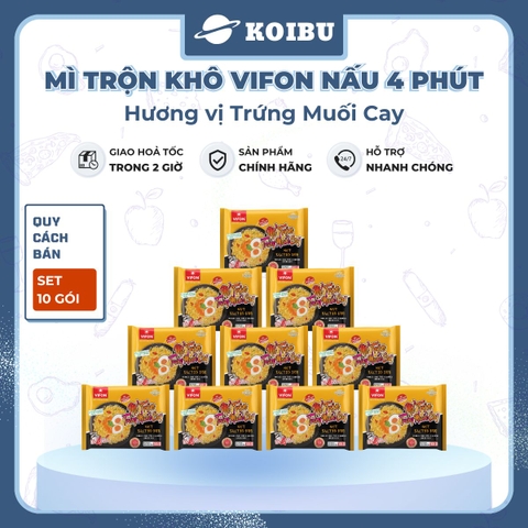 VIFON – Mì Vifon nấu 4 phút hương vị trứng muối cay - Mì gói Vifon, Mì nấu Vifon, Mì trộn, mì trộn vị trứng muối, Mì trứng muối cay trộn Vifon, Mì trộn nấu 4 phút trứng muối cay, Mì Vifon trộn trứng muối cay - 105g/gói - 00220