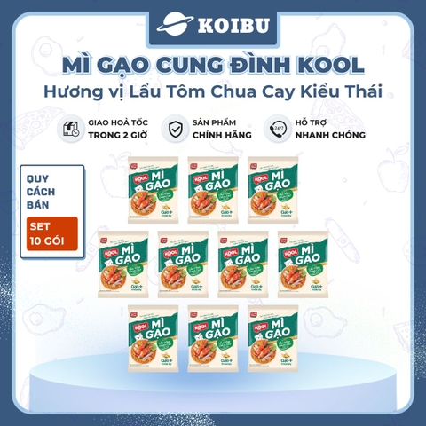 AFOTECH - Mì gạo Cung Đình Kool Lẩu tôm chua cay kiểu Thái, Mì gạo tôm chua cay thái Cung Đình Kool - 82g/gói - 00305