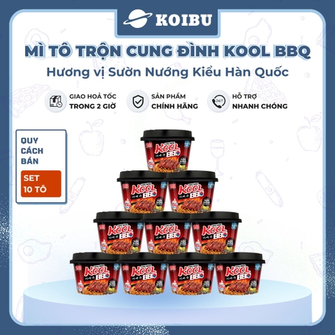 AFOTECH - Mì TÔ trộn Cung Đình Kool hương vị BBQ sườn nướng kiểu Hàn Quốc - Tô Cung Đình Kool BQQ sườn nướng kiểu Hàn Quốc - Cung Đình Kool Tô Mì ăn liền Micoem - 105g/tô - 00322