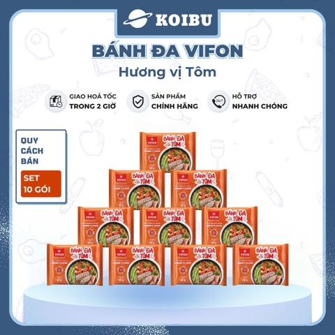 VIFON - Bánh đa Vifon hương vị Tôm, bánh đa tôm Vifon, bánh đa Vifon vị tôm, bánh đa Vifon ăn liền - 60g/gói - 00138