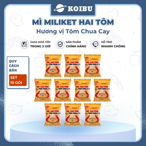 COLUSA - Mì giấy Miliket Hai Tôm gói vị Tôm chua cay, Mì tôm hiệu Hai Tôm Miliket hiệu 2 Tôm Colusa - 70g/gói - 00097