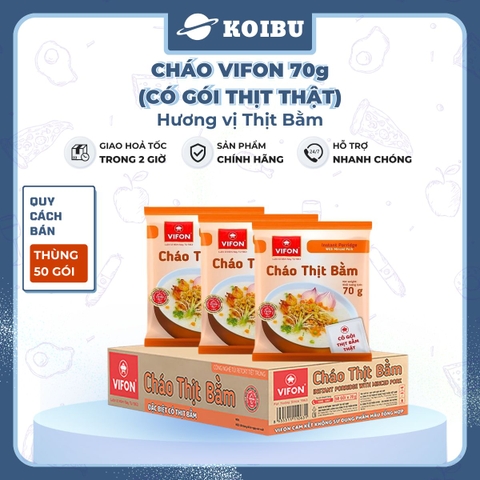 VIFON - Cháo Vifon 70g hương vị Thịt bằm (có gói thịt bằm thật), Vifon Cháo thịt bằm Vifon ăn liền - 70g/gói - 00154