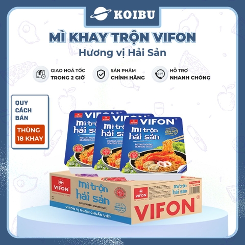 VIFON - VIFON - Mì khay trộn Vifon hương vị Hải Sản (có gói xốt Hải sản), Mì xào hải sản Vifon khay - 90g/khay - 00239