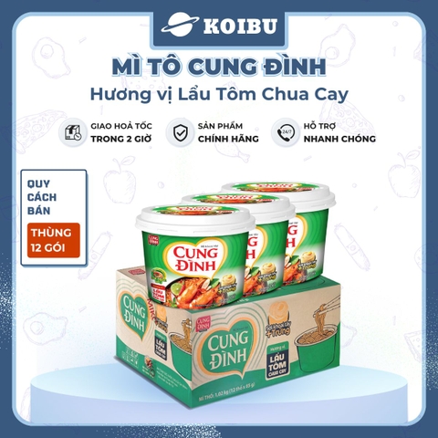 AFOTECH - Mì tô Cung Đình hương vị Lẩu tôm chua cay, Mì tô Cung Đình Lẩu tôm chua cay, Mì Cung Đình tô - 85g/tô - 00312