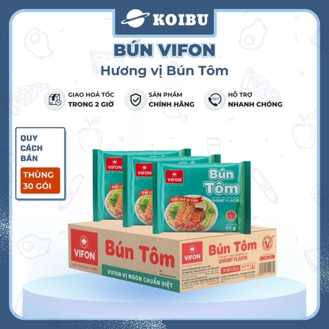 VIFON - Bún Vifon hương vị Bún tôm, Bún tôm Vifon, Bún Vifon bún tôm, Bún tôm ăn liền Vifon gói - 65g/gói - 00144