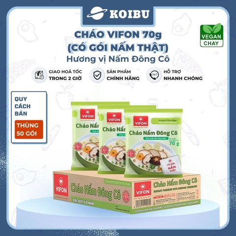 VIFON - Cháo Vifon 70g hương vị Nấm đông cô (có gói nấm thật), Vifon Cháo nấm đông cô, Cháo nấm Vifon - 70g/gói - 00155