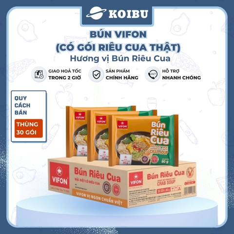 VIFON - Bún Vifon hương vị Bún riêu cua (có cua thật), Bún riêu Vifon, Vifon bún riêu cua Vifon - 80g/gói - 00143