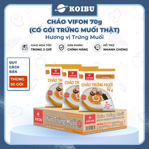 VIFON - Cháo Vifon 70g hương vị Trứng muối (có gói trứng muối thật), Vifon Cháo trứng muối Vifon - 70g/gói - 00157