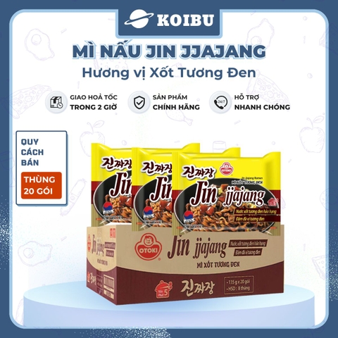 OTTOGI - Mì nấu Jin Jjajang hương vị trộn Xốt tương đen, Mì Sốt tương đen Jin, Mì trộn Jin Jjajang - 135g/gói - 00529