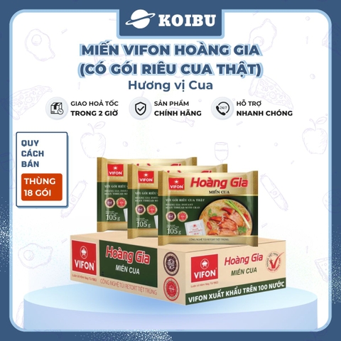 VIFON - Miến Hoàng Gia hương vị Cua (có gói riêu cua thật), Miến cua Hoàng Gia, Miến cua Vifon - 105g/gói - 00184